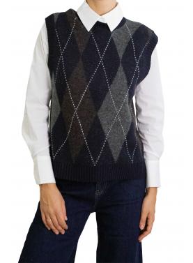 gilet girocollo con rombi Only 